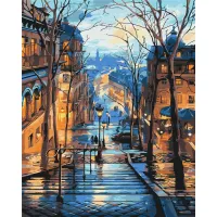 Картина за номерами Вечірнє місто після дощу Brushme 40x50см BS51371