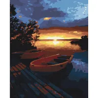 Картина за номерами Красивий захід на озері Brushme 40x50см BS21737