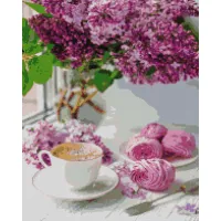 Алмазна мозаїка Бузок та кава Brushme 40x50см DBS1106