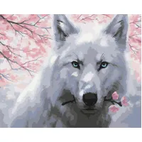 Картина за номерами Вовк з квітами Brushme 40x50см BS52668