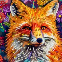 Алмазна мозаїка Лис у квітах Brushme 25x25см BH036
