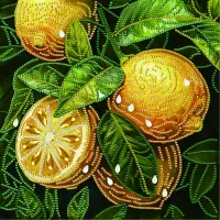 Алмазна мозаїка Жовті лимони Brushme 25x25см BH023