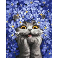 Картина за номерами Киця в пролісках © Маріанна Пащук Brushme 40x50см BS54331
