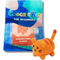Набір для в'язання іграшки гачком Помаранчевий смугастий кіт NBV12