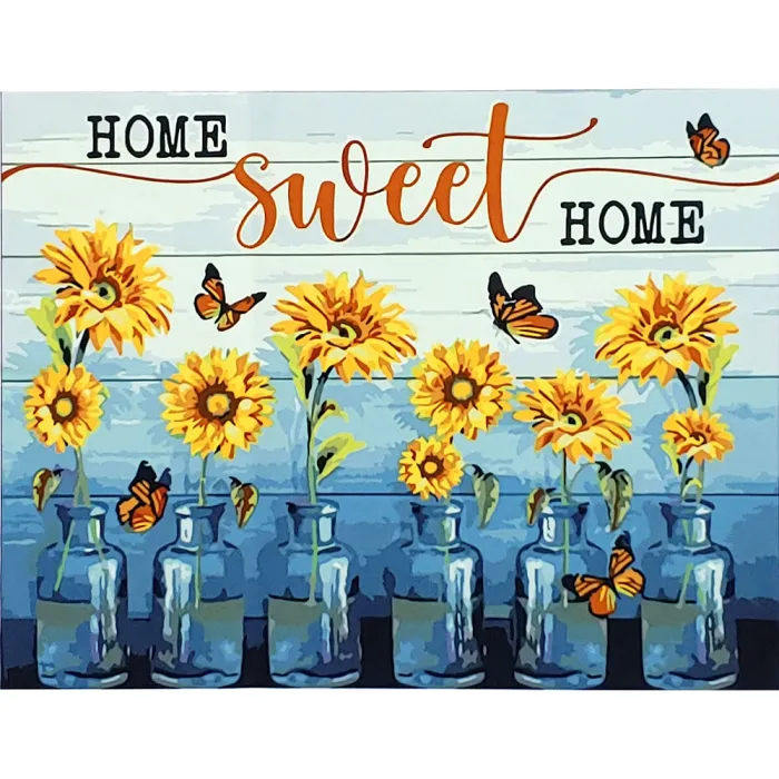 Картина за номерами Strateg ПРЕМІУМ Sweet Home з лаком розміром 40x50см SY6714