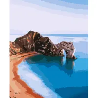 Картина за номерами Strateg ПРЕМІУМ Скала Durdle Door розміром 40x50см GS711