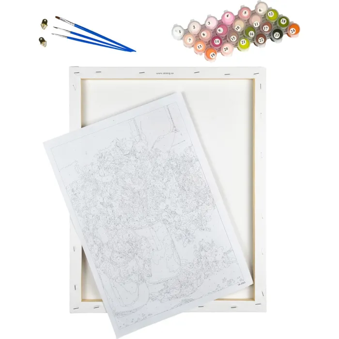 Картина за номерами Strateg ПРЕМІУМ Осінній натюрморт з лаком та з рівнем розміром 40x50см GS1372