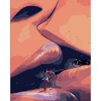 Картина за номерами Strateg ПРЕМІУМ Ніжність поцілунка з лаком та з рівнем розміром 40x50см DY419
