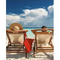 Алмазна мозаїка Strateg ПРЕМІУМ Відпочинок на пляжі розміром 30x40см HEG86028