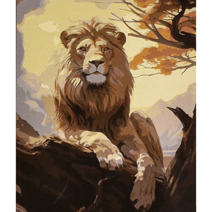 Картина за номерами Strateg ПРЕМІУМ Цар звірів розміром 30x40см SS1182