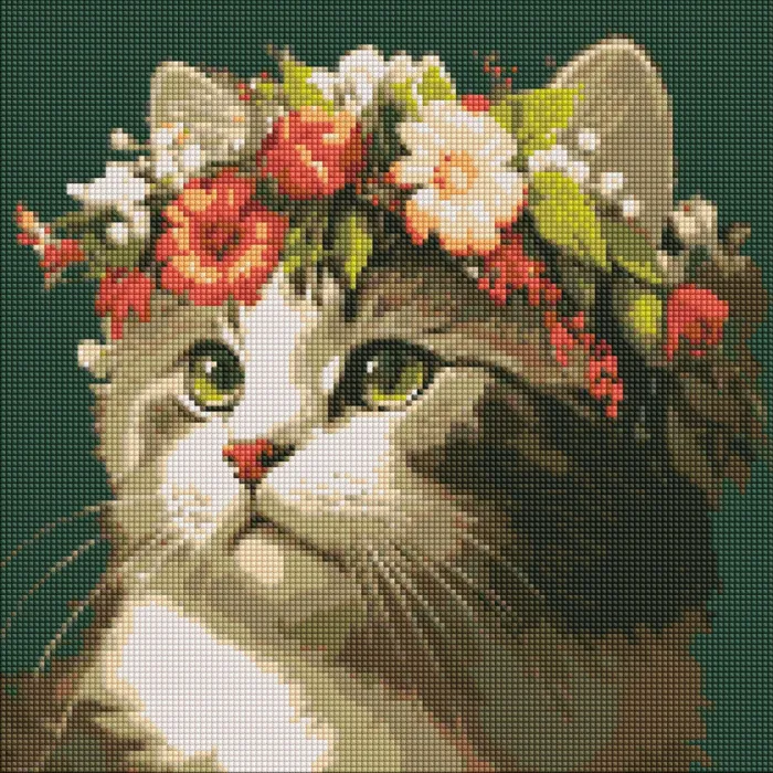 Алмазна мозаїка "Весняний вінок" ©art_selena_ua AMO7665 40x40см Ідейка