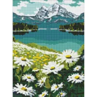 Алмазна мозаїка "Квітучі ромашки" ©art_selena_ua AMO7803, 30x40см