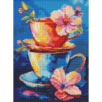 Алмазна мозаїка без підрамника "Таємниця чаювання" AMC8038, 30x40см                