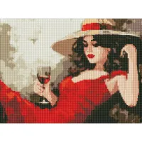 Алмазна мозаїка "Дівчина в капелюсі" AMO7891, 30x40см                       