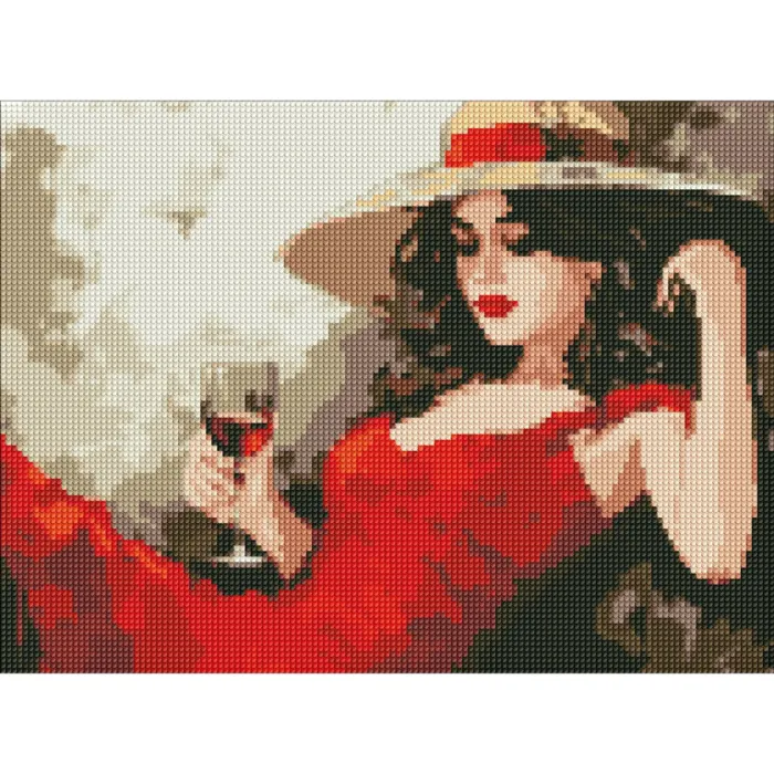 Алмазна мозаїка "Дівчина в капелюсі" AMO7891, 30x40см                       