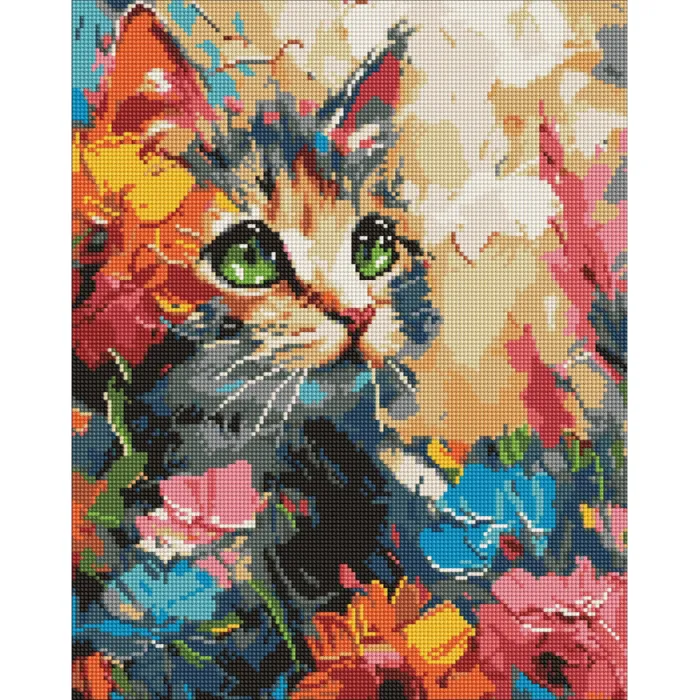 Алмазна мозаїка "Пухнастий котик" AMO7994, 40x50 см