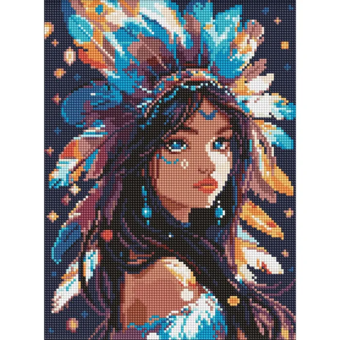 Алмазна мозаїка "Дівчина-індіанка" AMO8069, 30x40 см