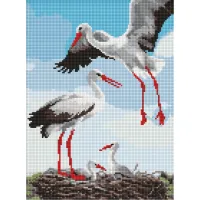 Алмазна мозаїка "Сімя лелек" AMO8063, 30x40 см