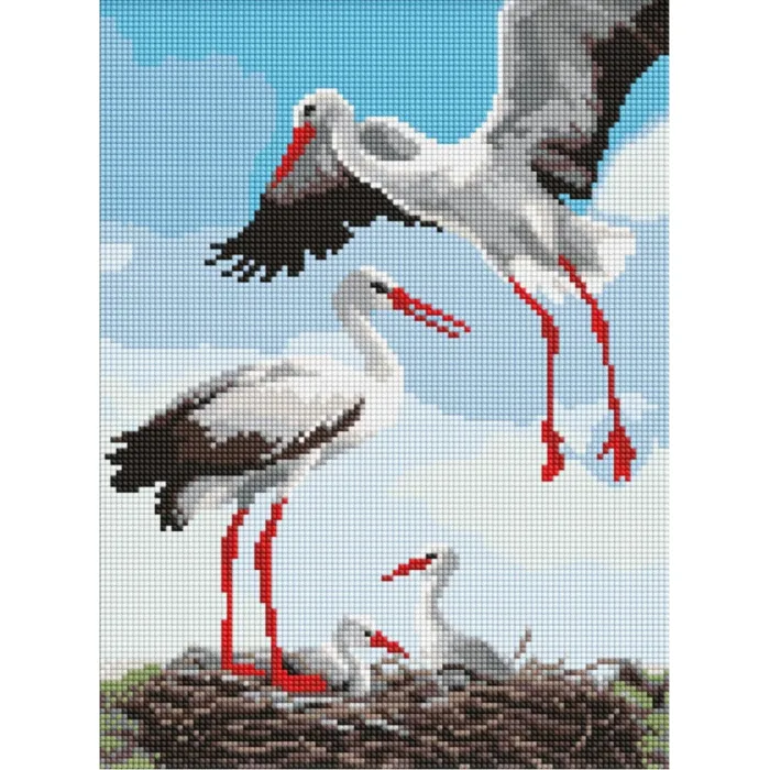 Алмазна мозаїка "Сімя лелек" AMO8063, 30x40 см