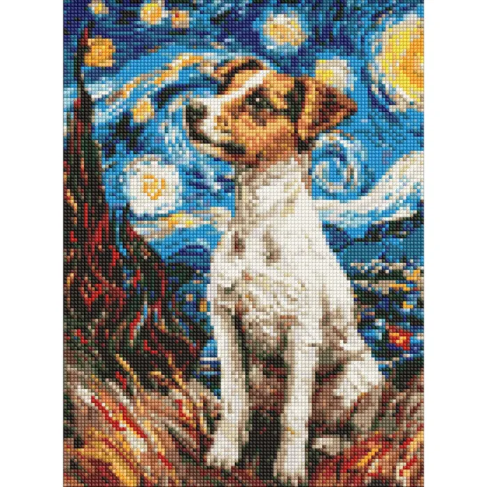 Алмазна мозаїка без підрамника "Чарівний джек рассел" AMC8018, 30x40 см