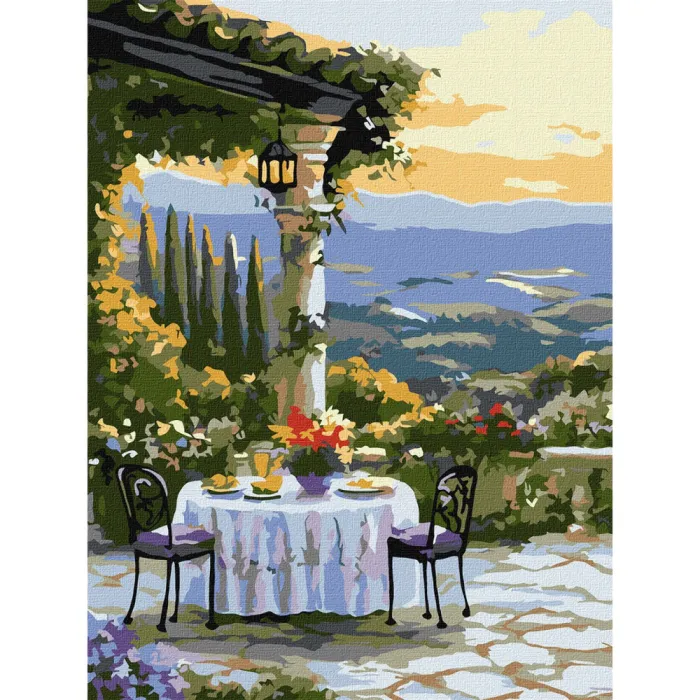 Картина за номерами "Мальовнича вечеря" Ідейка KHO2908 30x40см                      