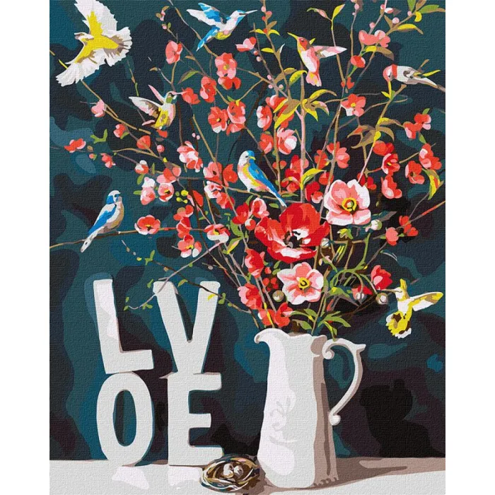 Картина за номерами "З любов'ю" ©Ira Volkova" KHO3119 Ідейка 40x50см