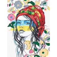 Картина за номерами "Українські барви" ©fashionillustration_tania  Ідейка KHO4987 30x40 см                                              