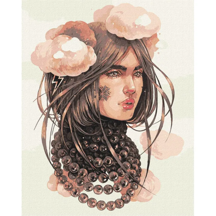 Картина за номерами "Хмарливі думки ©lesya_nedzelska_art Ідейка KHO4995 40x50 см