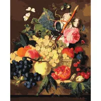 Картина за номерами "Кошик із фруктами" ©Jan van Huysum Ідейка KHO5663 40x50 см  