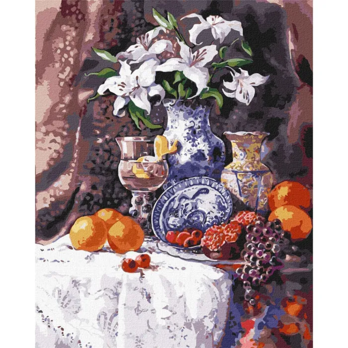 Картина за номерами "Білосніжні лілії" ©Catrin Bespaliuc Ідейка KHO2934 40x50 см