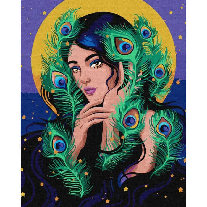Картина за номерами "Загадкова дівчина" ©pollypop92 Ідейка KHO2559 40x50 см