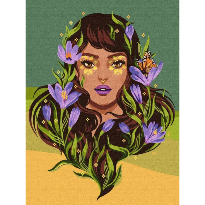 Картина за номерами "Весняна красуня" ©pollypop92 Ідейка KHO2562 30x40 см