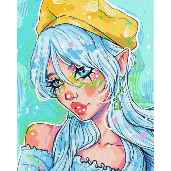 Картина за номерами "Блакитноока модниця" ©nila_art_art  KHO2547 40x50см Ідейка