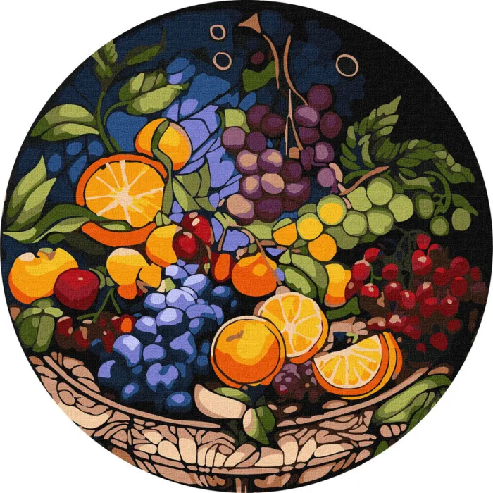 Картина за номерами "Апетитна композиція" ©art_selena_ua KHO-R1014 діаметр 39см Ідейка