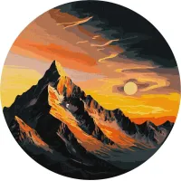 Картина за номерами "Невідомий край" ©art_selena_ua KHO-R1038 діаметр 33 см