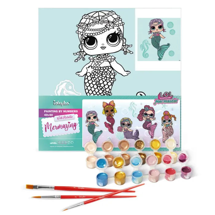 Картина за номерами "L.O.L. Surprise! Mermaids Merbaby" KHO6262, 40x40 см