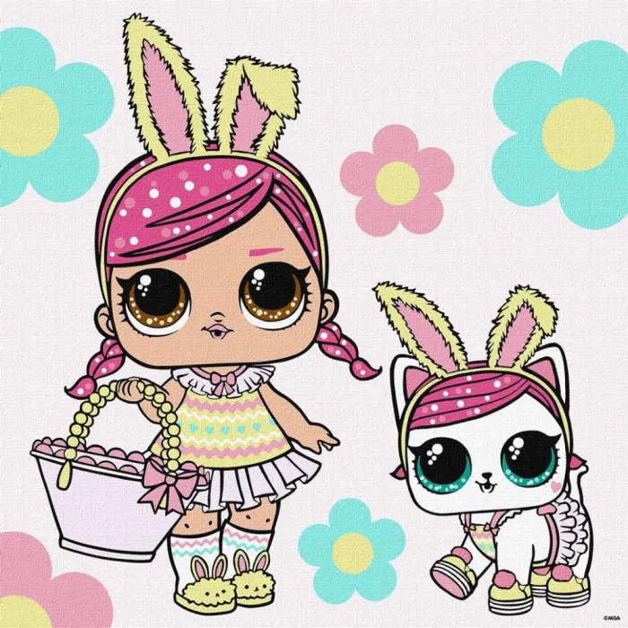 Картина за номерами "L.O.L. Surprise! Spring Bling Hops with Kittea" KHO1102, 40x40 см