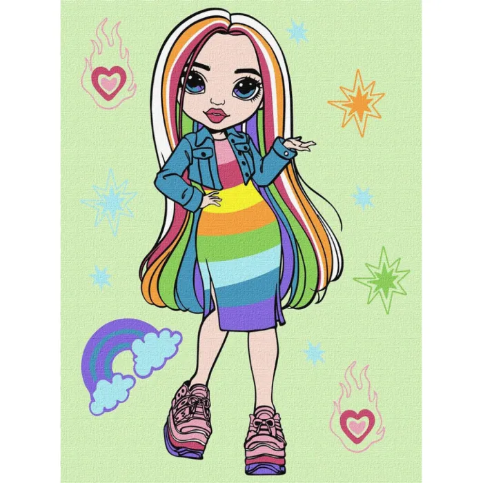 Картина за номерами "Rainbow High Amaya Raine" KHO1236, 30x40см  
