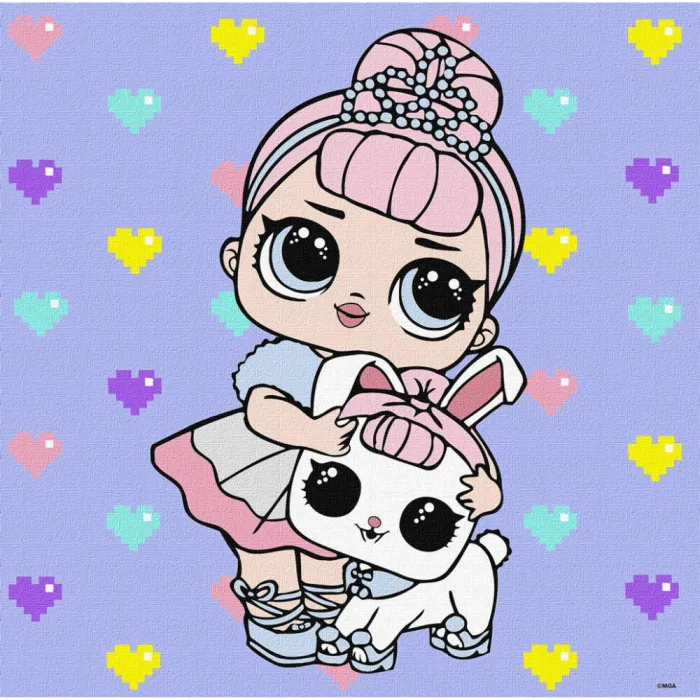 Картина за номерами "L.O.L. Surprise! TroopSurprise Crystal Queen With Crystal Bunny" KHO6289, 40x40см 