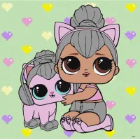 Картина за номерами "L.O.L. Surprise! TroopSurprise Kitty Queen With Kitty Kitty" KHO6290, 40x40см 