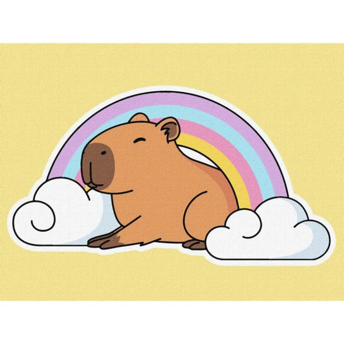 Картина за номерами "Капібара і веселка" ©art_selena_ua KHO6747, 30x40 см