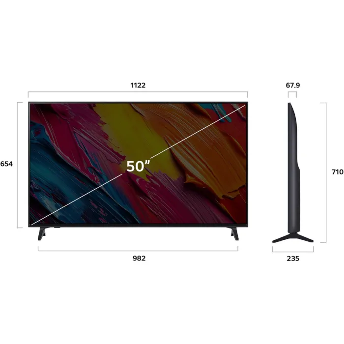 Телевізор 50" LG QNED 4K 60Hz Smart WebOS Black 50QNED70A6A