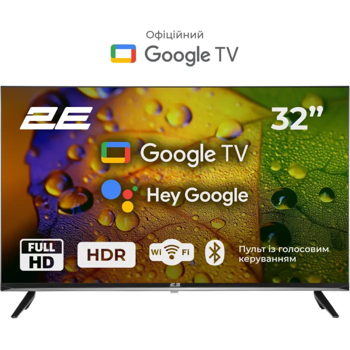 Телевізор 32" 2E LED FHD 60Hz Smart Google TV Black 2E-32A07KF