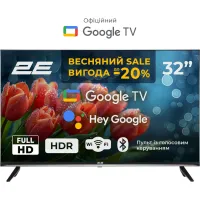 Телевізор 32" 2E LED FHD 60Hz Smart Google TV Black 2E-32A07KF