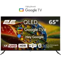 Телевізор 65" 2E QLED 4K 60Hz Smart Google TV Black 2E-65A77Q