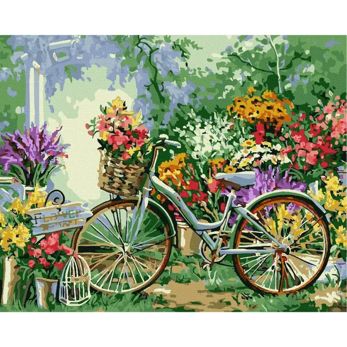 Картина за номерами Art Craft Велосипед в квітах 40x50см 12501