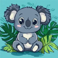 Картина за номерами Весела коала KHO1270, 30x30 см