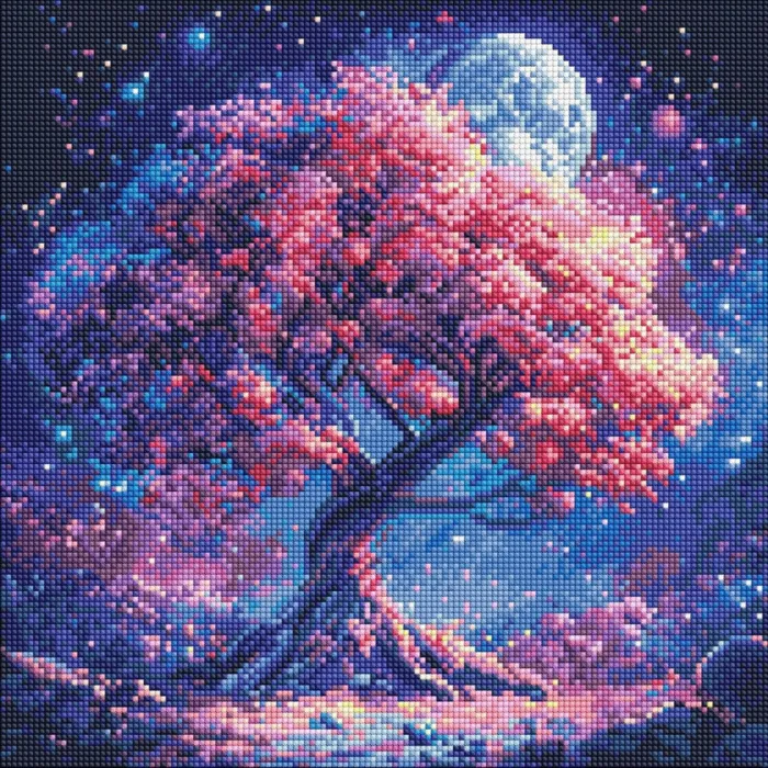 Алмазна мозаїка Силует дерева ©art_selena_ua AMO8214, 40x40 см