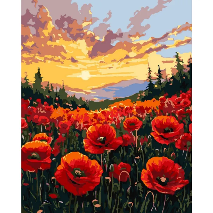 Картина за номерами Поле маків ©art_selena_ua KHO6398, 40x50 см
