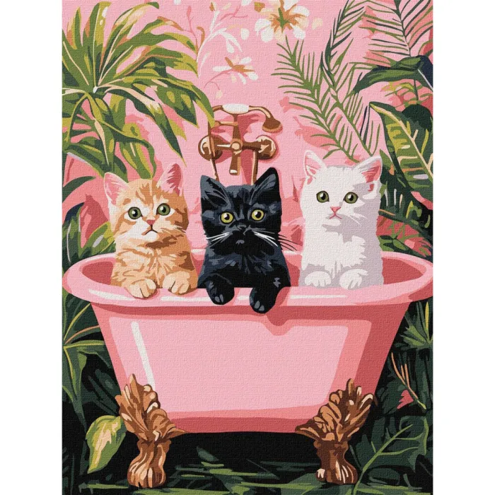 Картина за номерами Коти у ванній ©art_selena_ua KHO6726, 30x40 см
